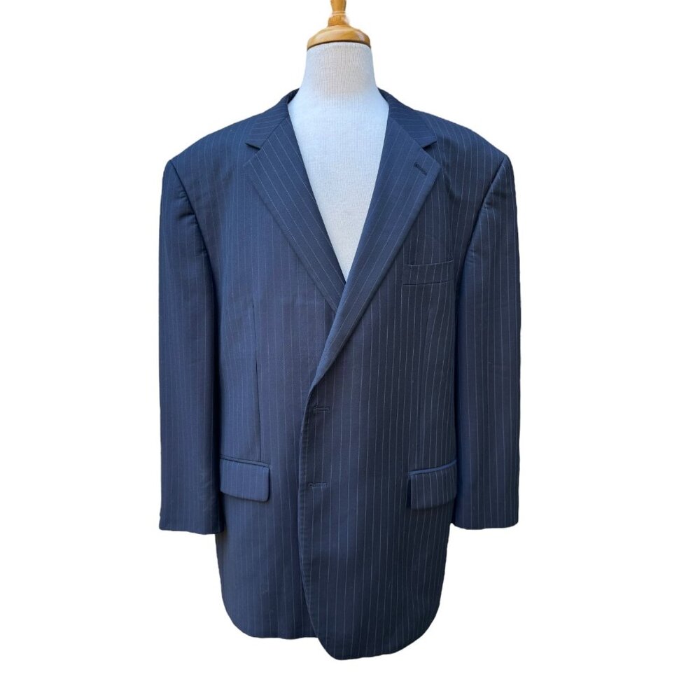 Lauren Ralph Lauren Classic-Fit Navy Pinstripe UltraFlex Suit Jacket - Men's 52R - Picture 2 of 11